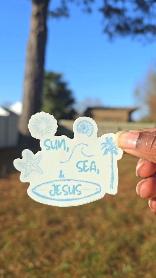 Sun, Sea & Jesus Sticker